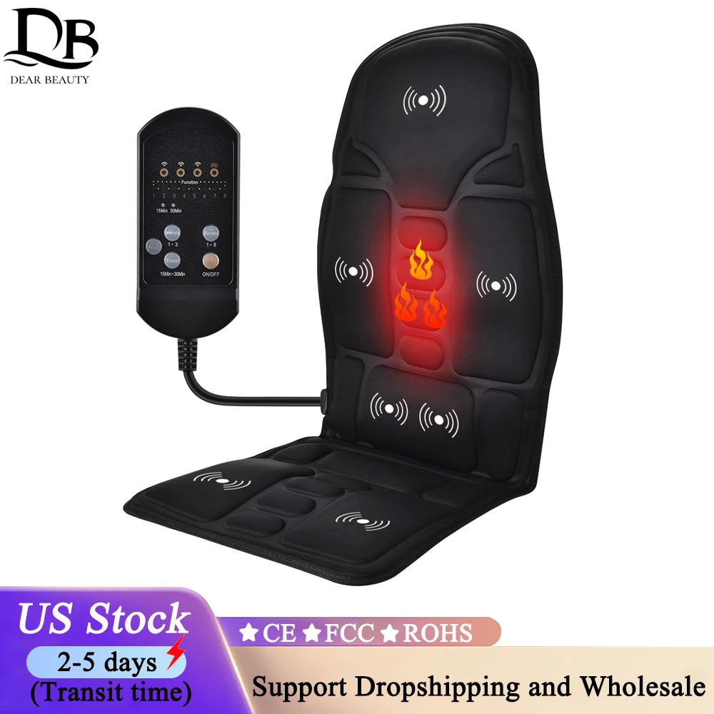 DearBeauty Massage Chair Pad With Heating And Remote