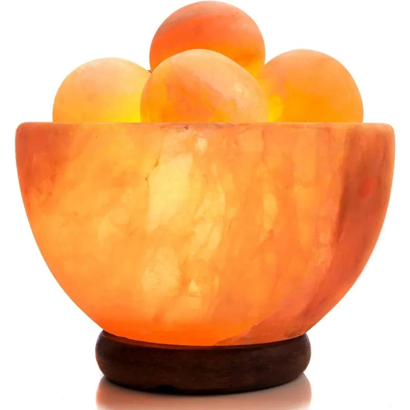 Hign-Concerned Himalayan Salt Lamp Bowl With Massage Balls