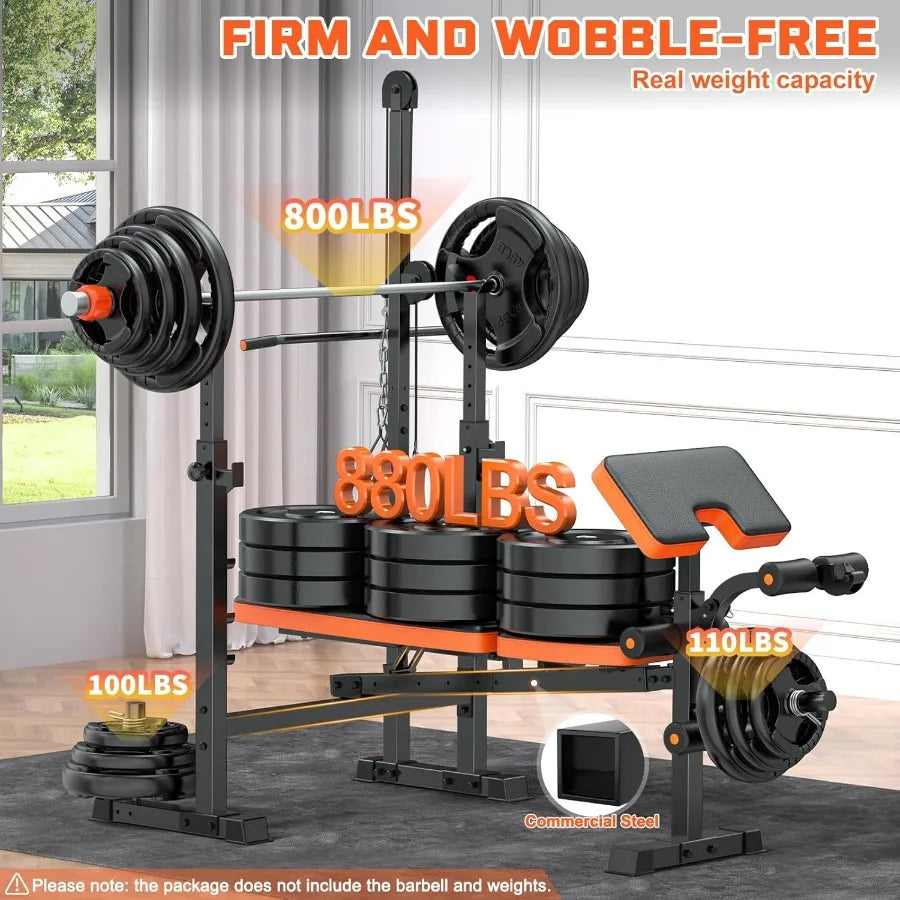 XMSJ Eight In One Adjustable Weight Bench For Home Gym
