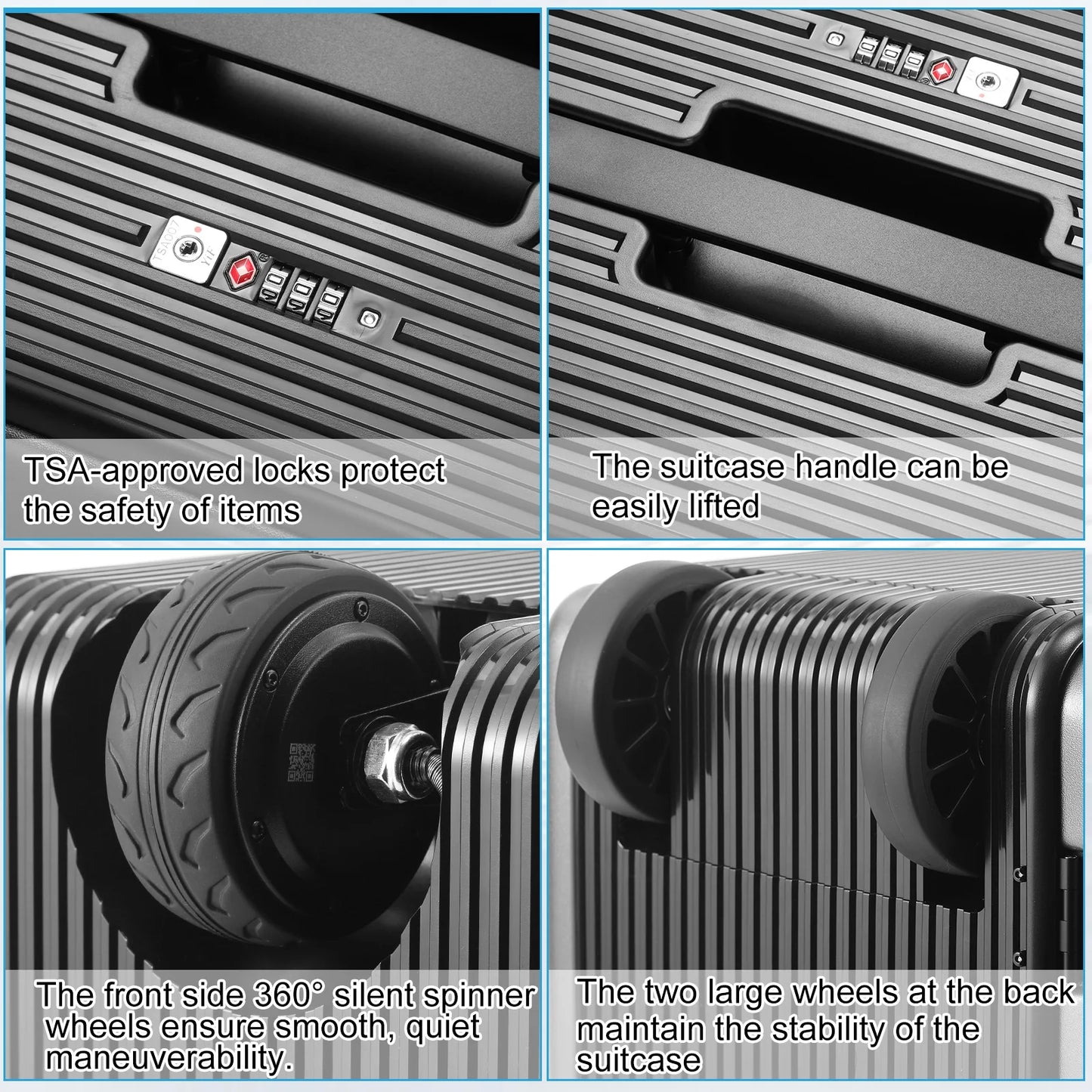 20 Inch Electric Suitcase 40L Large Capacity Boarding Trolley Case With TSA Lock For Men Women Rideable Travel Rolling Luggage