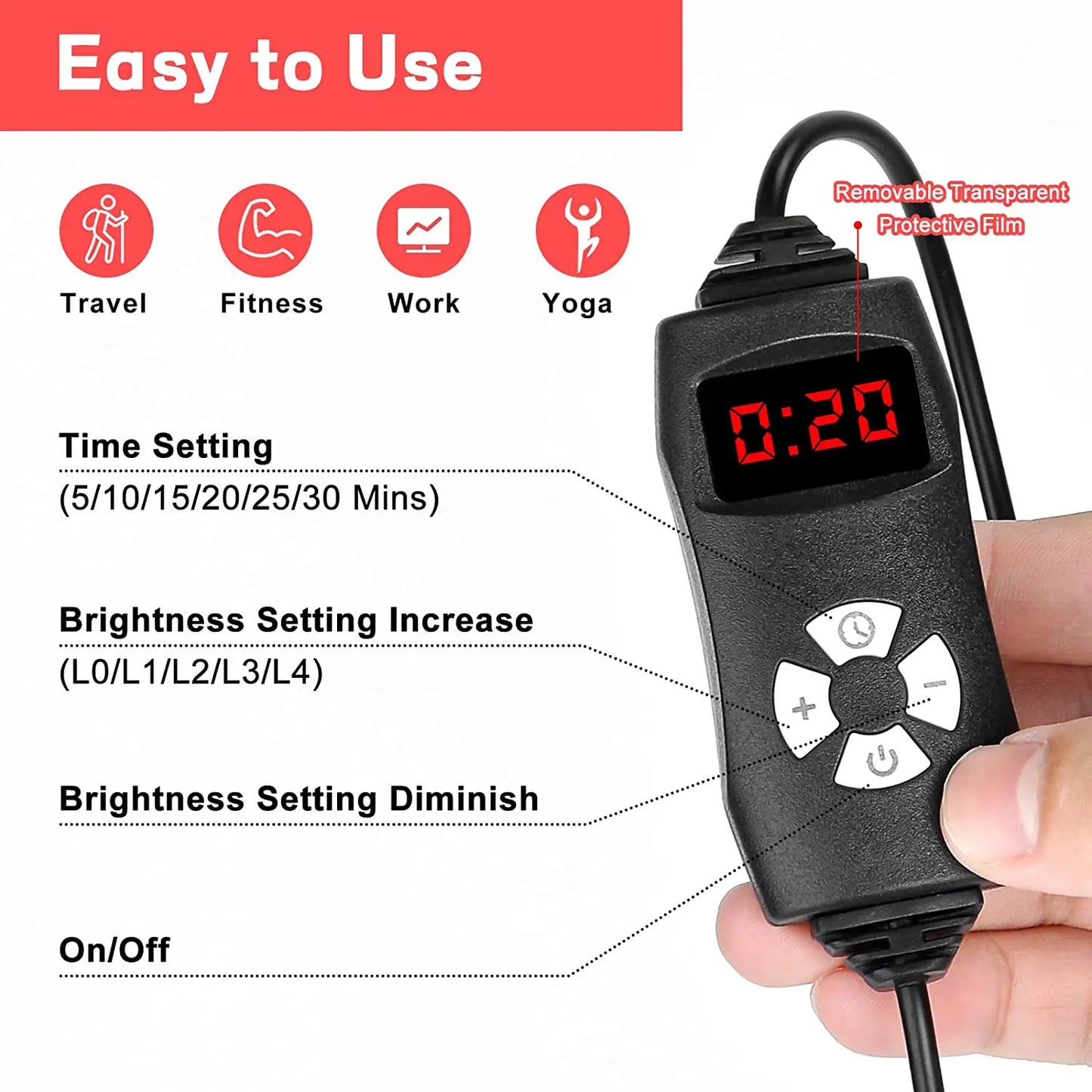 JUNNEELE Ultramodern Infrared Light Therapeutic Belt 850nm 660nm LEDTechnology DevicePro