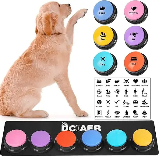 Dog Communication Buttons 8 Recordable Sound Buttons Mat