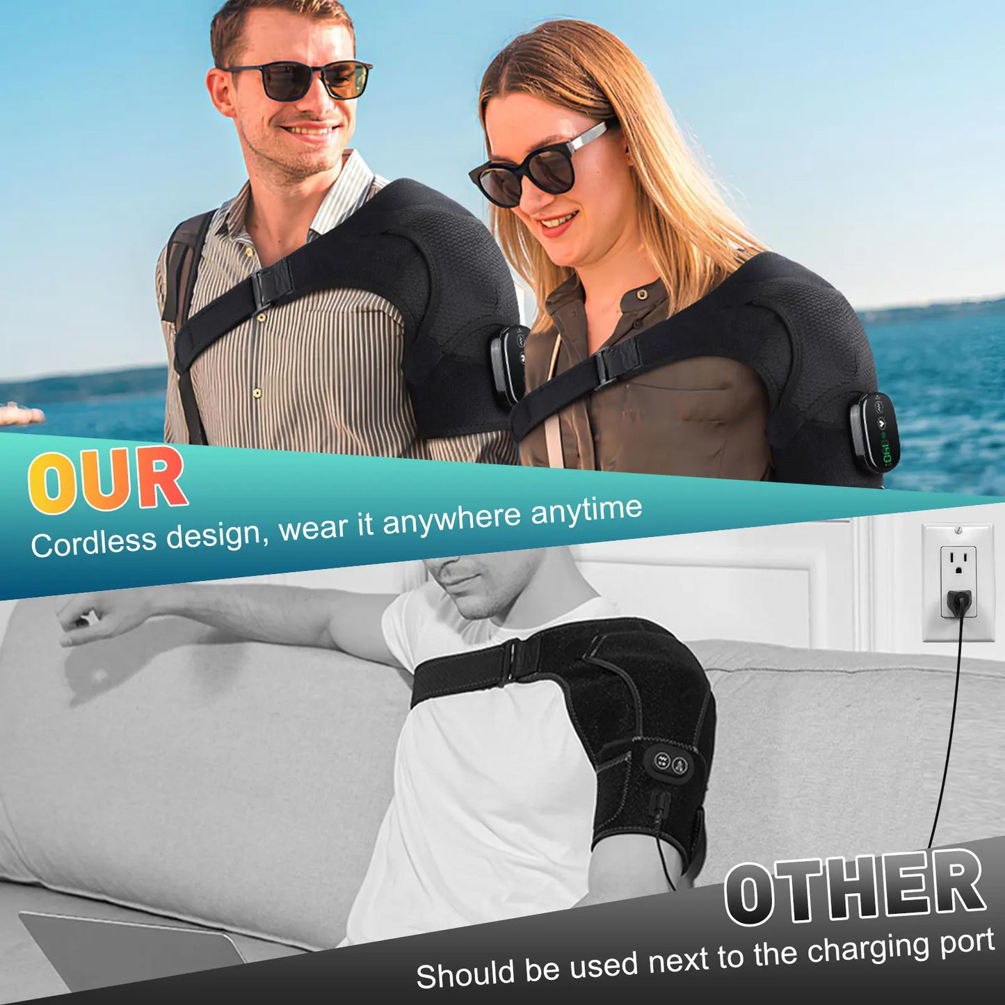 Hailicare Electric Heating Pad Shoulder Massager Pain Relief