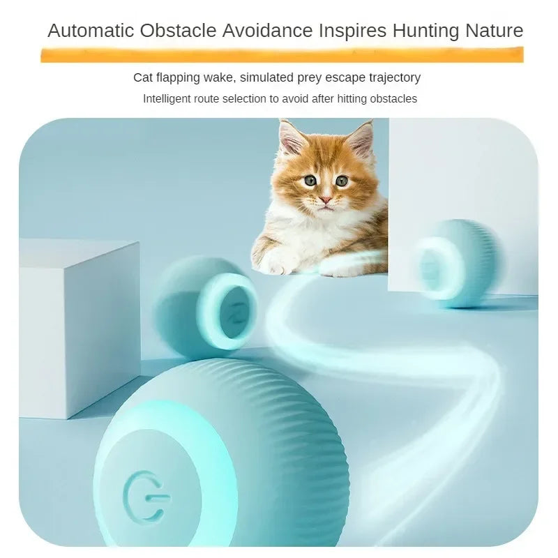 Automatic Moving Cats Toy Interactive Ball Rechargeable Rolling Electric Ball Home Pet Accessories Things for Supplies Cats toy