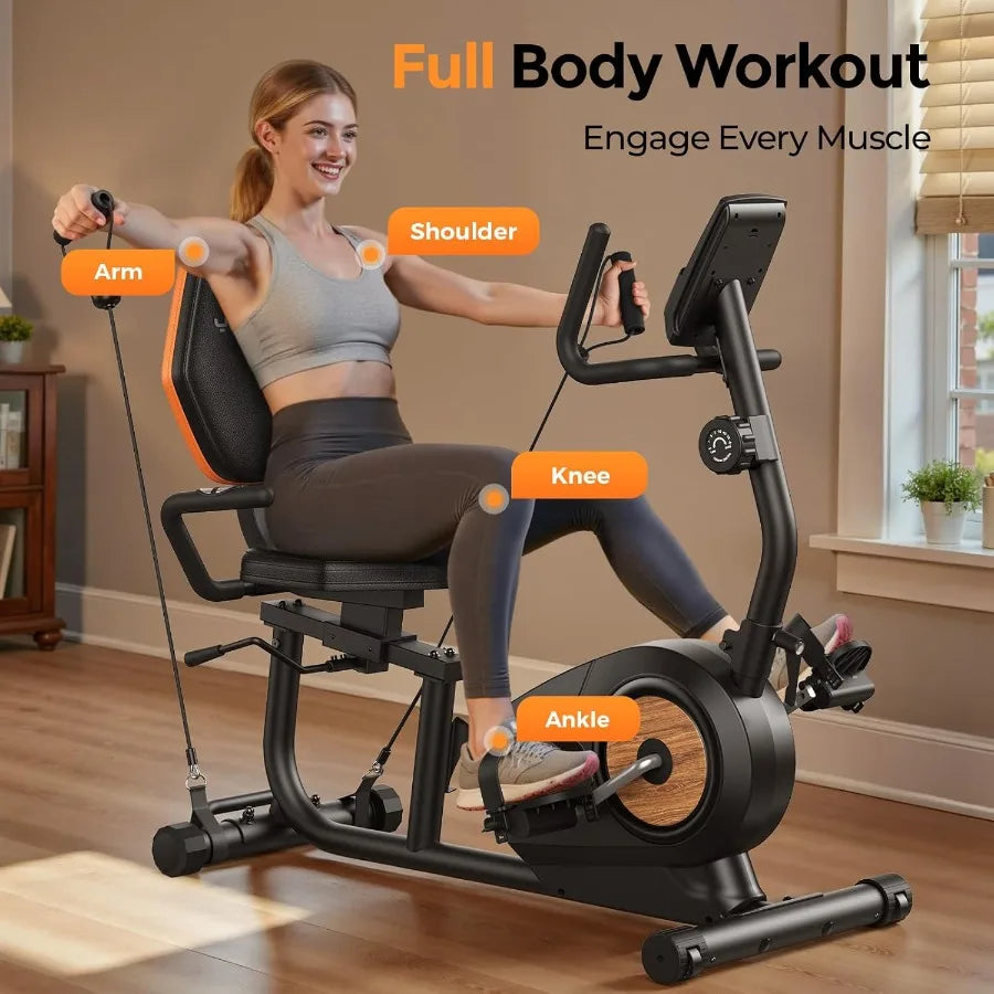 XMSJ Recumbent Exercise Bike With Magnetic Resistance For LowImpact Cardio