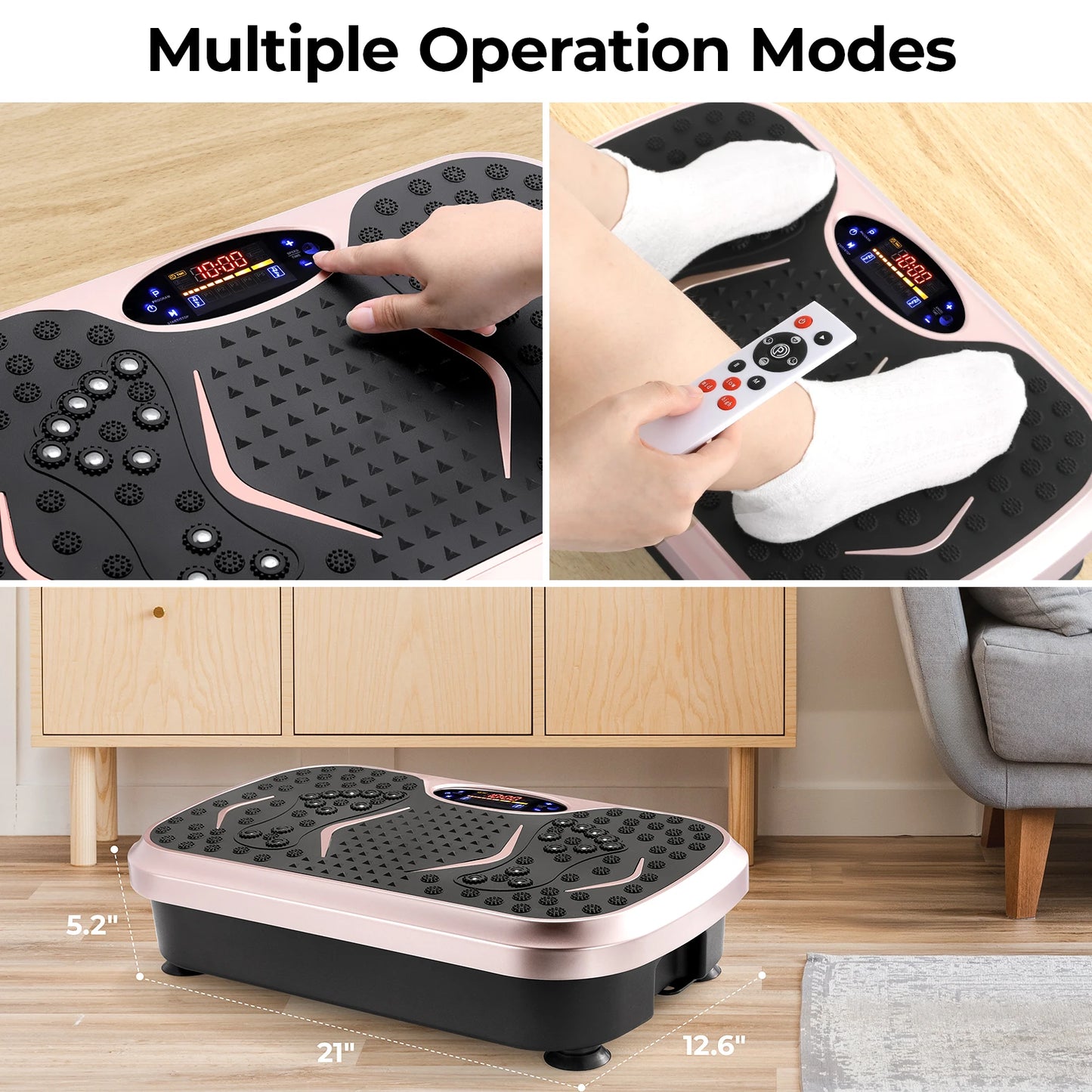 Vibration Plate Exercise Machine Home Workout Platform With Bands