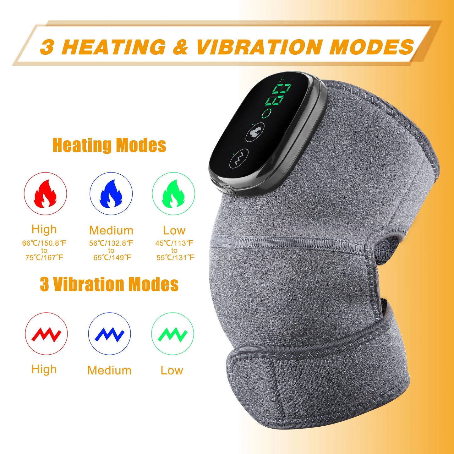 Hailicare 3 In 1 Heating Massage Belt Knee Shoulder
