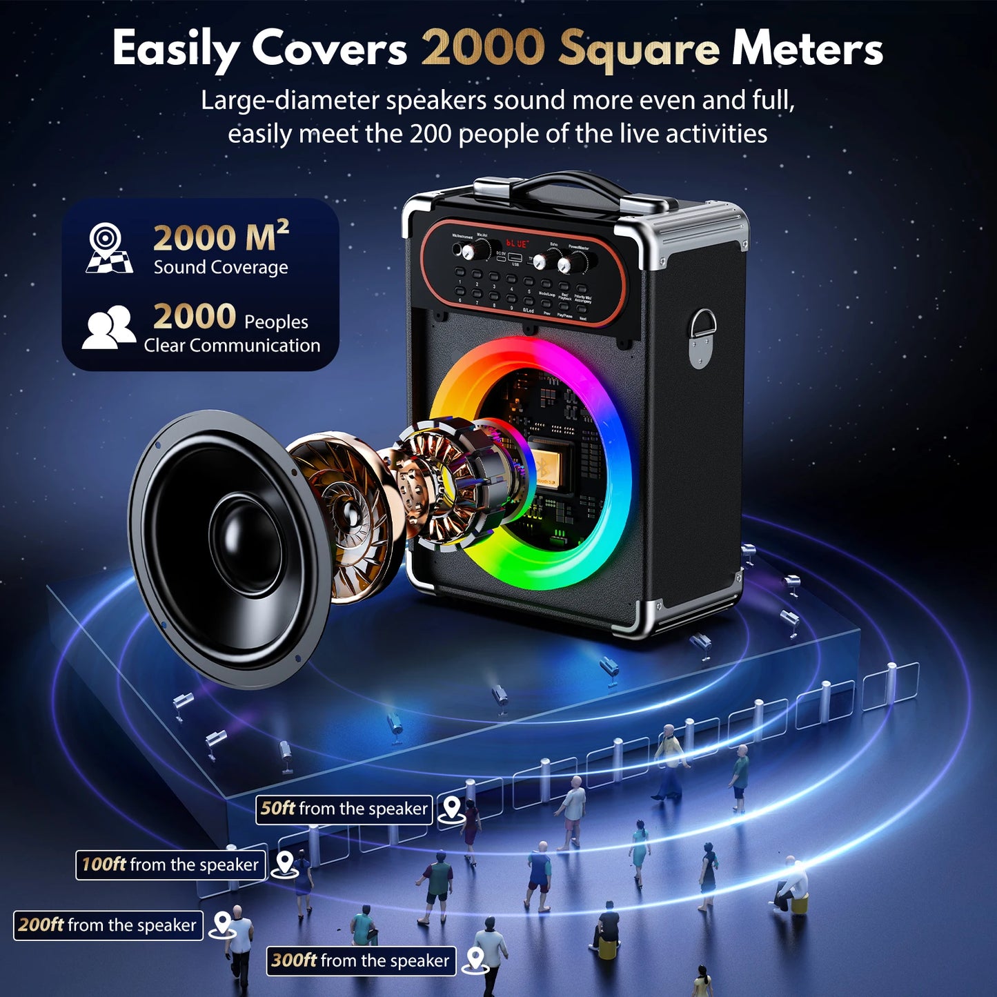 FanFun S68 Kara Ok With 2 Microphones Portable Bluetooth Speaker