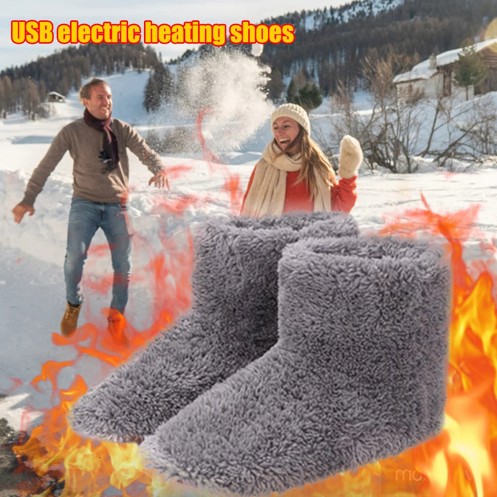 Winter USB Electric Heating Shoes For Women And Men