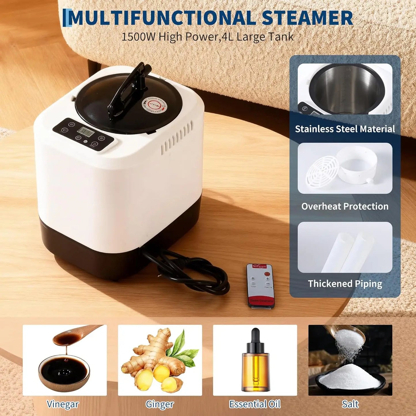 HobbyLane Portable Home Sauna Box 1500W Steamer For Home Spa