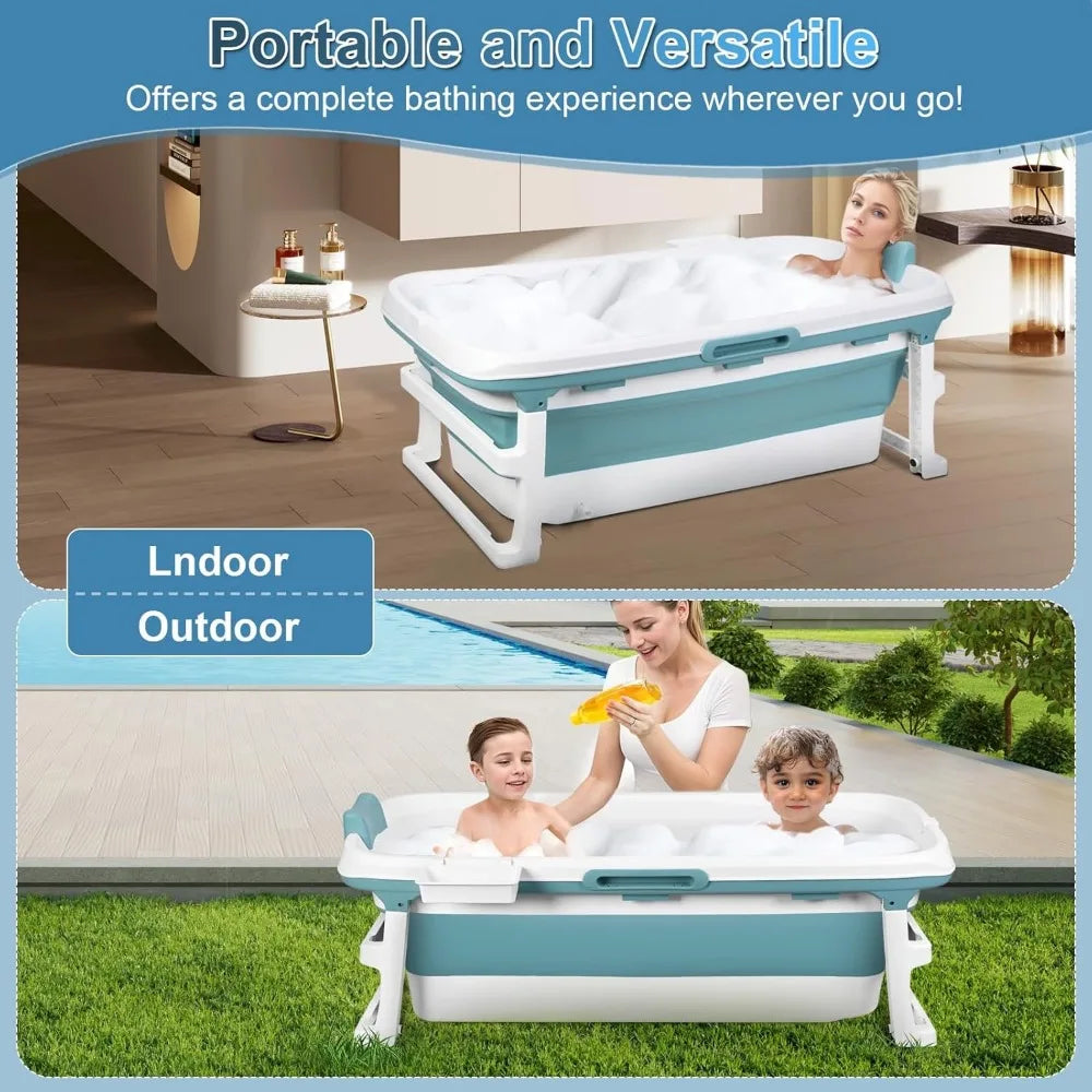 Sxvbdway Portable Folding Bathtub for Adults With Massage