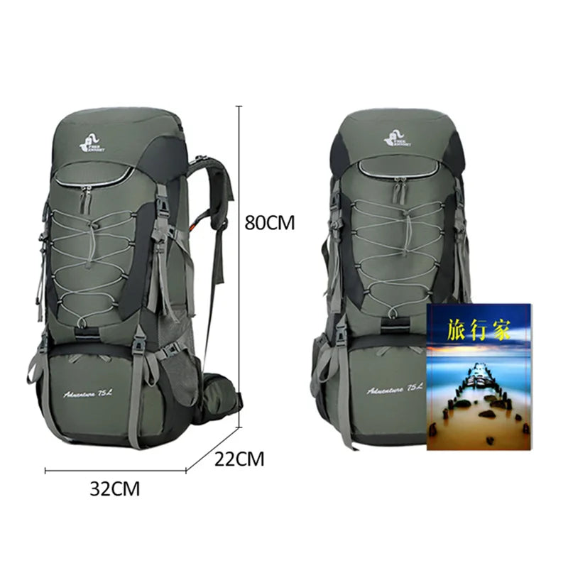 Camping Backpack With Rain Cover For Hiking And Trekking