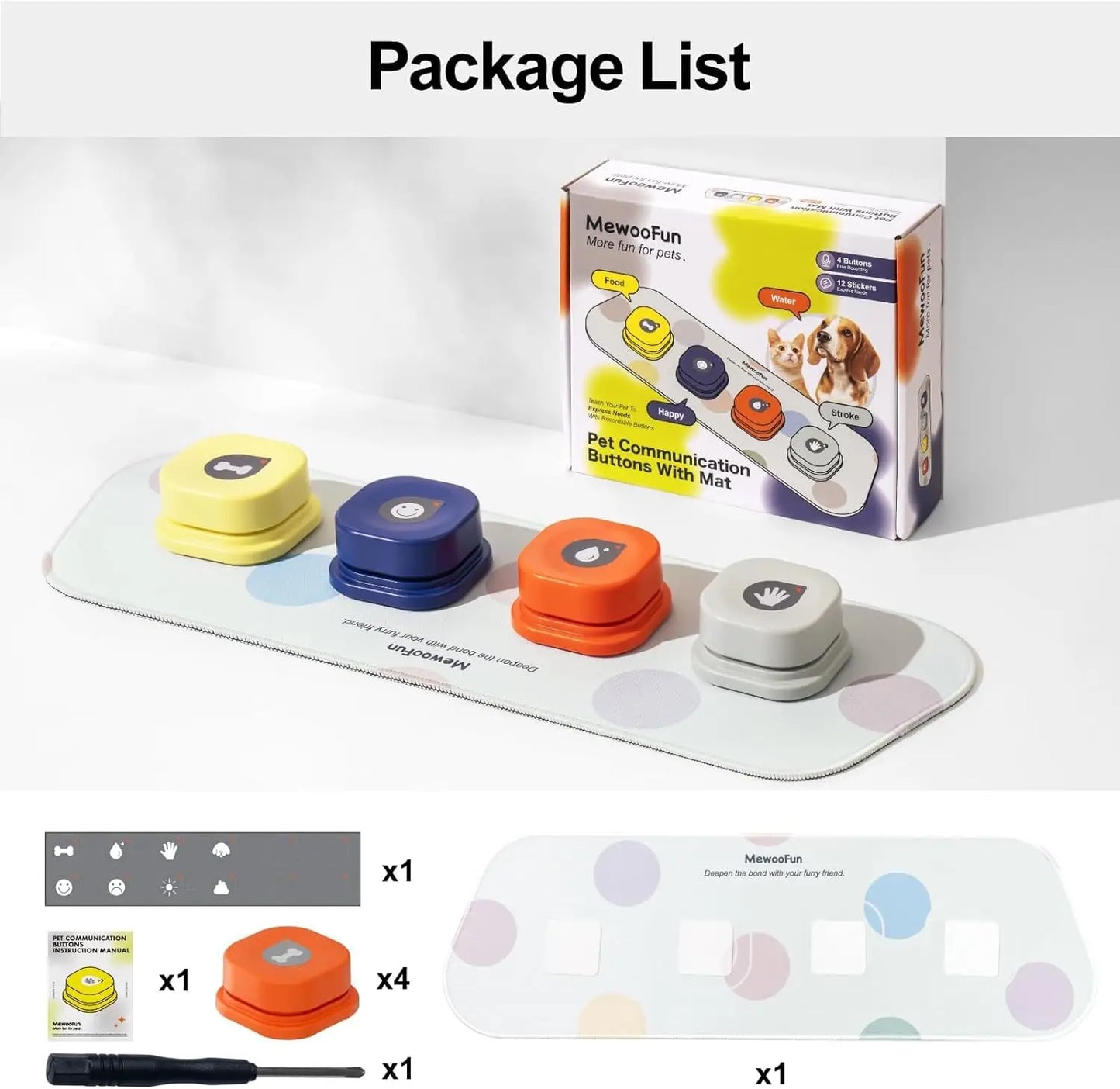 MEWOOFUN Voice Recording Button for Dogs Talking Training