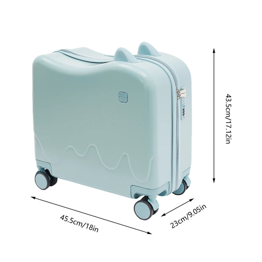 18 Inch Kids Luggage Can Sit and Ride on Suitcase 37L Universal Wheel Trolley Case Travel Suitcase for Children