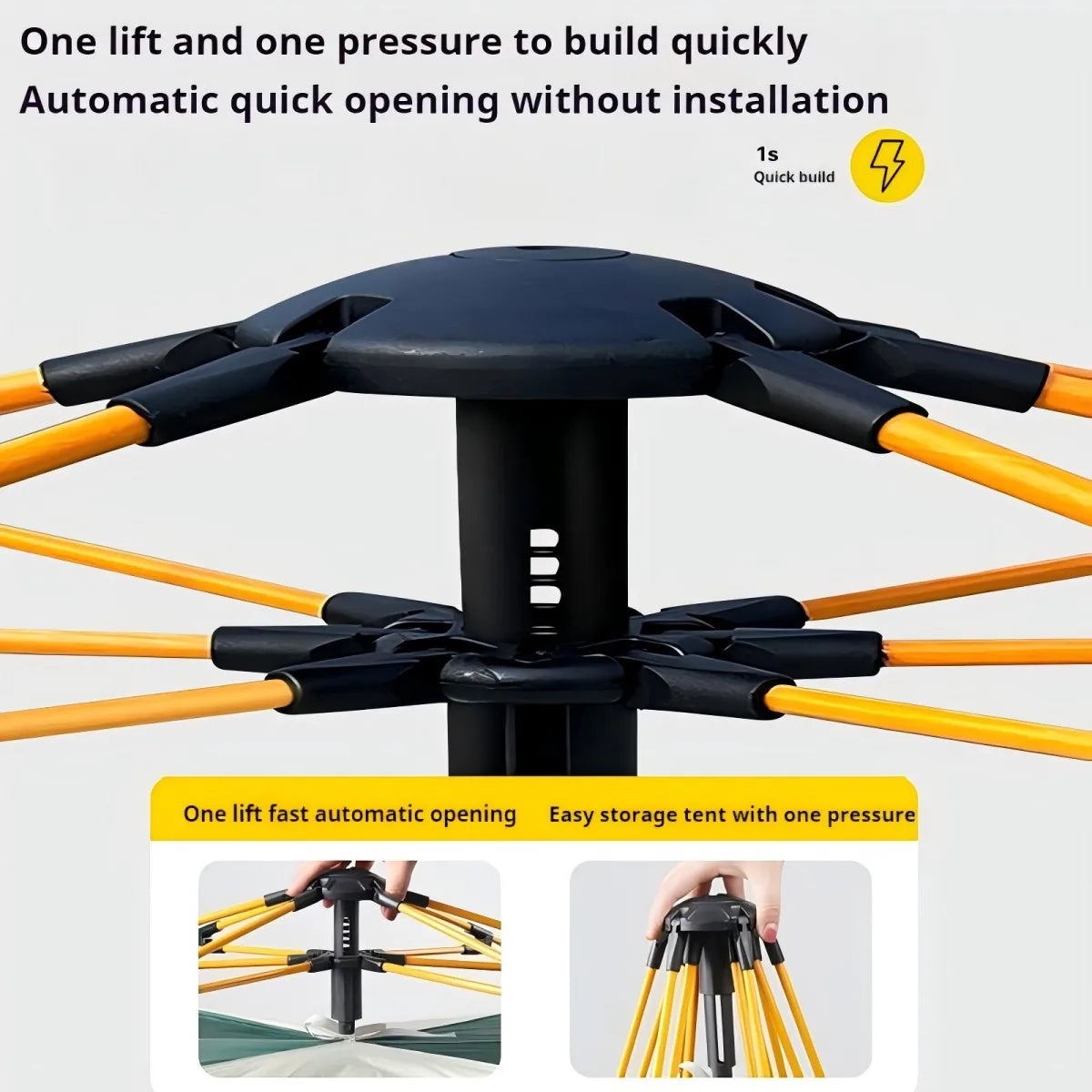 Pakicetus Outdoor Sunshade Camping Tent with Dual Doors and Windows