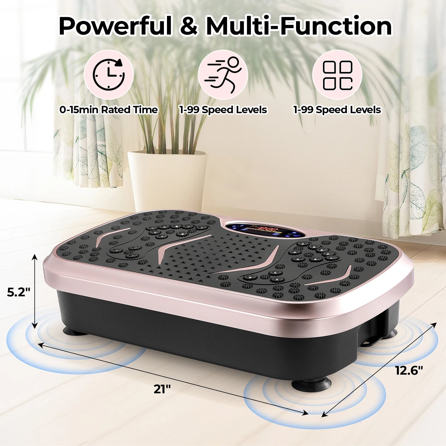 Vibration Plate Exercise Machine Home Workout Platform With Bands
