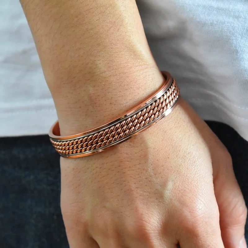 Prettyland Copper Magnetic Adjustable Cuff Bracelet