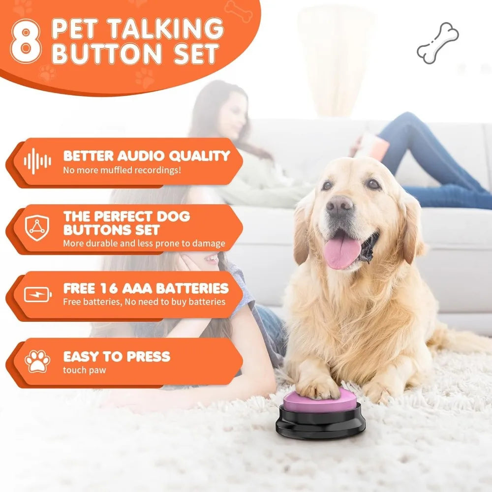 Dog Communication Buttons 8 Recordable Sound Buttons Mat