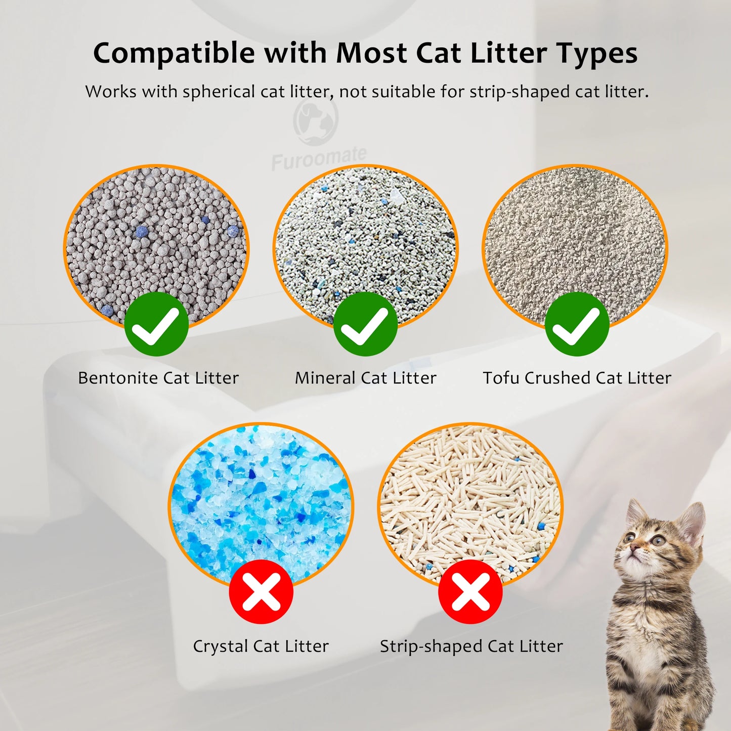Furoomate Self Cleaning Cat Litter Box Open Top Design