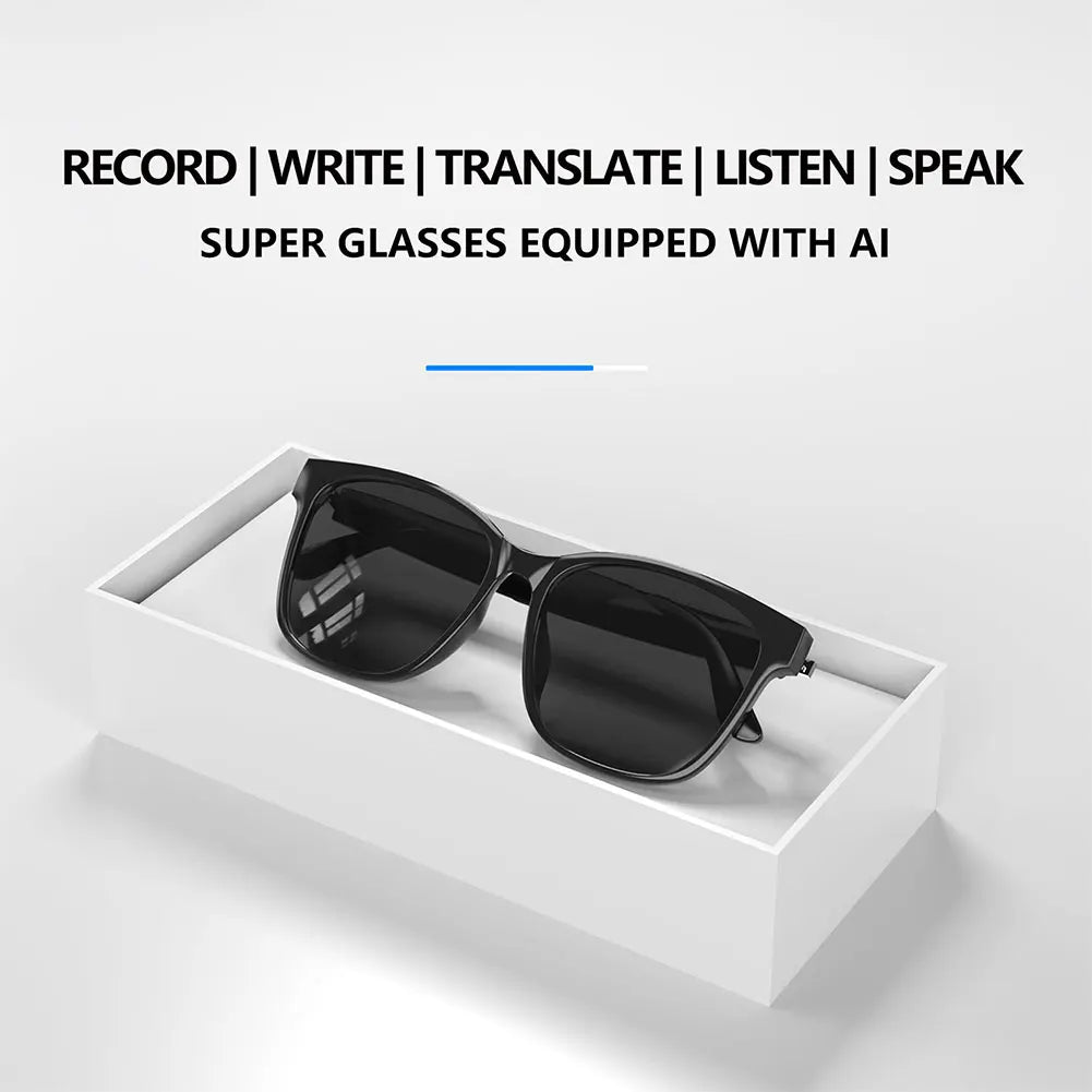 AI Glasses Wireless Earbuds Automatic Voice Translation AI Translator Glasses Support 75 Languages for Sports Meeting Recording