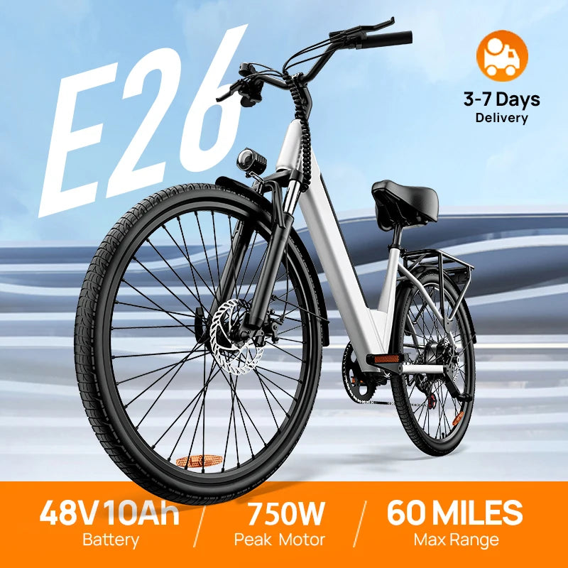 URLIFE 750W E Bike Commuter With Removable LCD Display