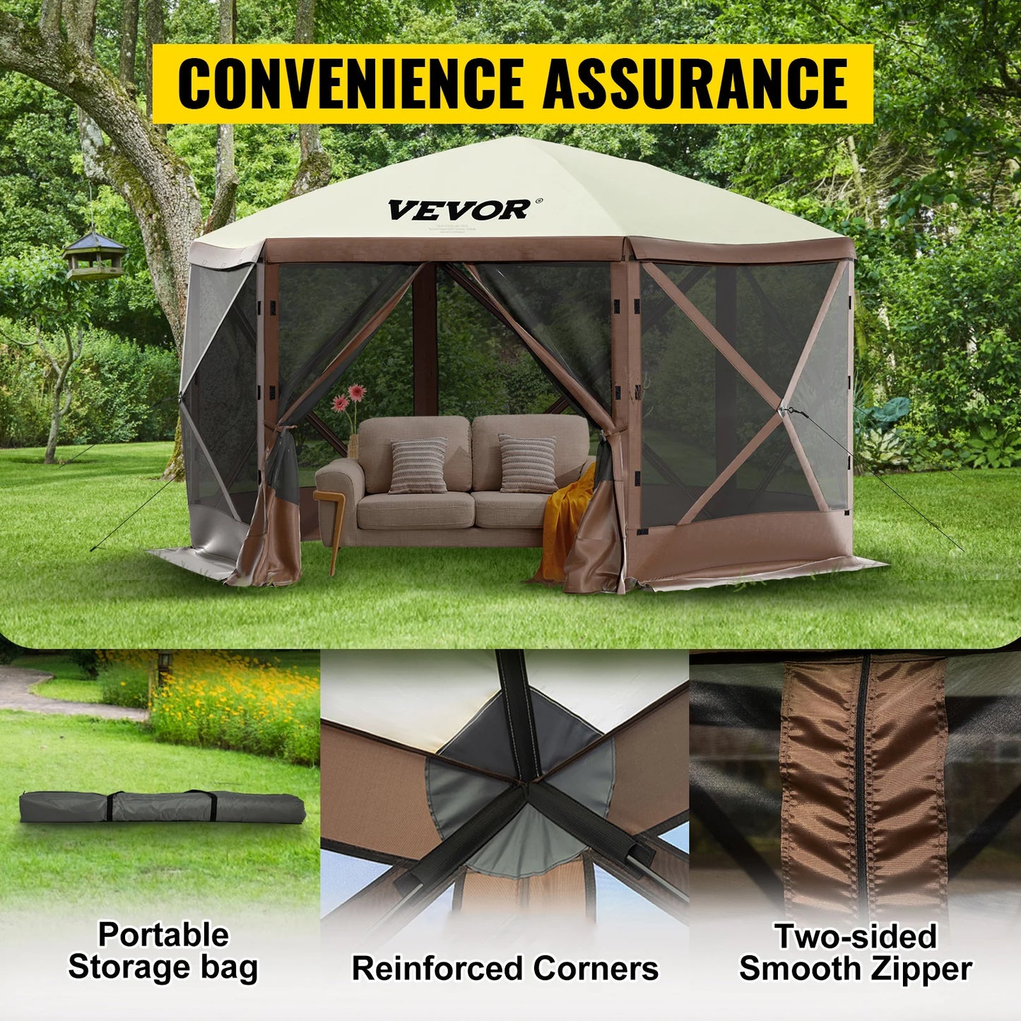 SucceBuy Pop Up Camping Gazebo Canopy Shelter Sun Shade