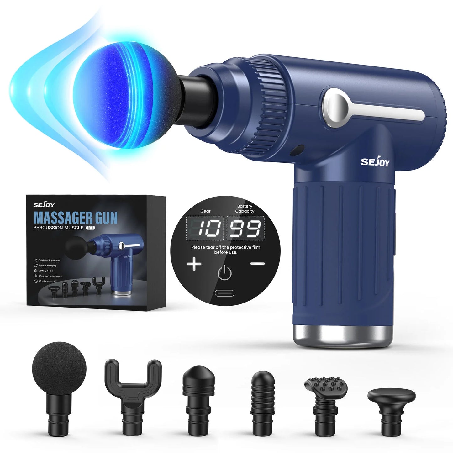 Sejoy Massage Gun Deep Tissue Percussion Massager 30 Speeds