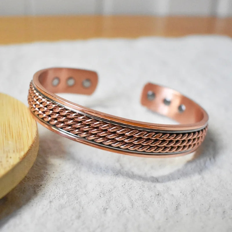 Prettyland Copper Magnetic Adjustable Cuff Bracelet