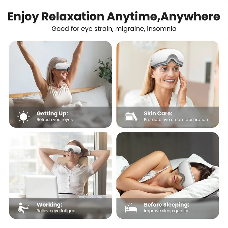 Eye Massager With Heat Bluetooth Eye Mask For Migraine Relief