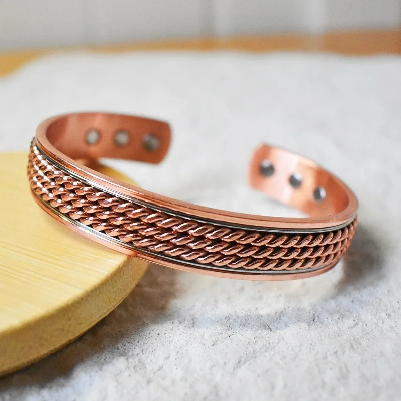 Prettyland Copper Magnetic Adjustable Cuff Bracelet