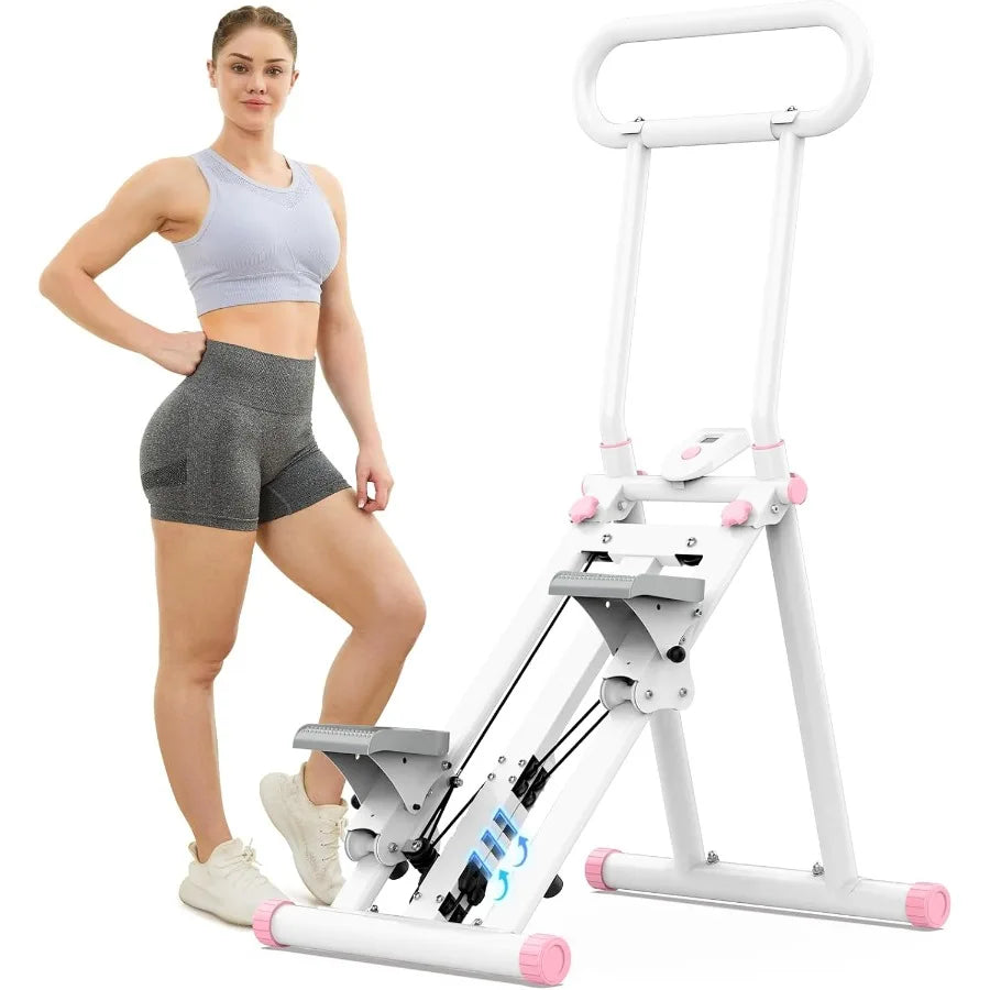Stair Stepper for Home New Version 6 Adjustable Resistance Vertical Climber Cardio Exercise Machine with Folding Design for Ful