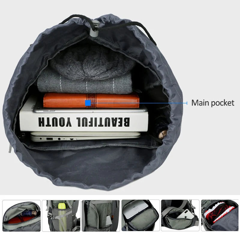 Camping Backpack With Rain Cover For Hiking And Trekking