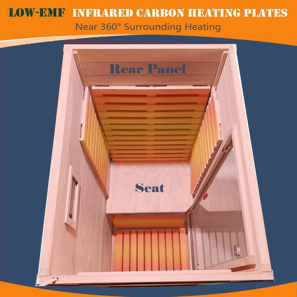 Far Infrared 2 Person Indoor Sauna With Bluetooth Music