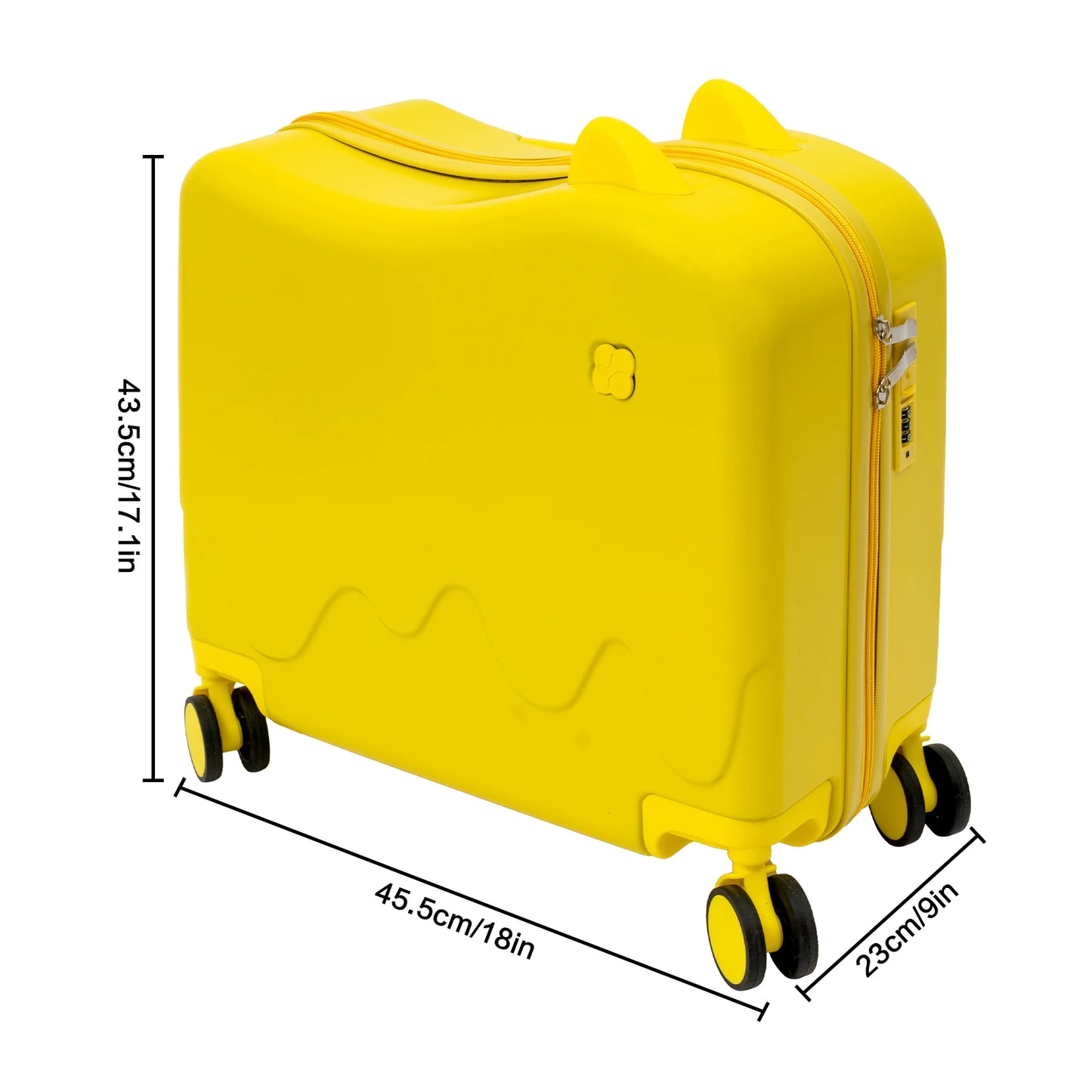 18 Inch Kids Luggage Can Sit and Ride on Suitcase 37L Universal Wheel Trolley Case Travel Suitcase for Children